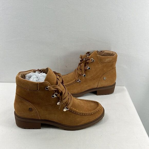 Giani Bernini Berteyl Suede Lace-Up Booties Amber Suede- Size 9 M- NIB - Picture 5 of 7